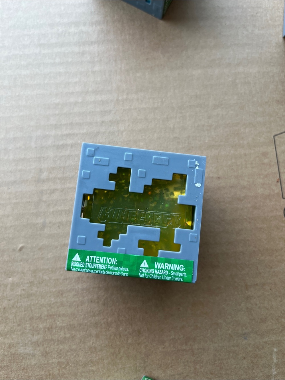 Minecraft Slime Block Cube - Gray with Yellow Green Window